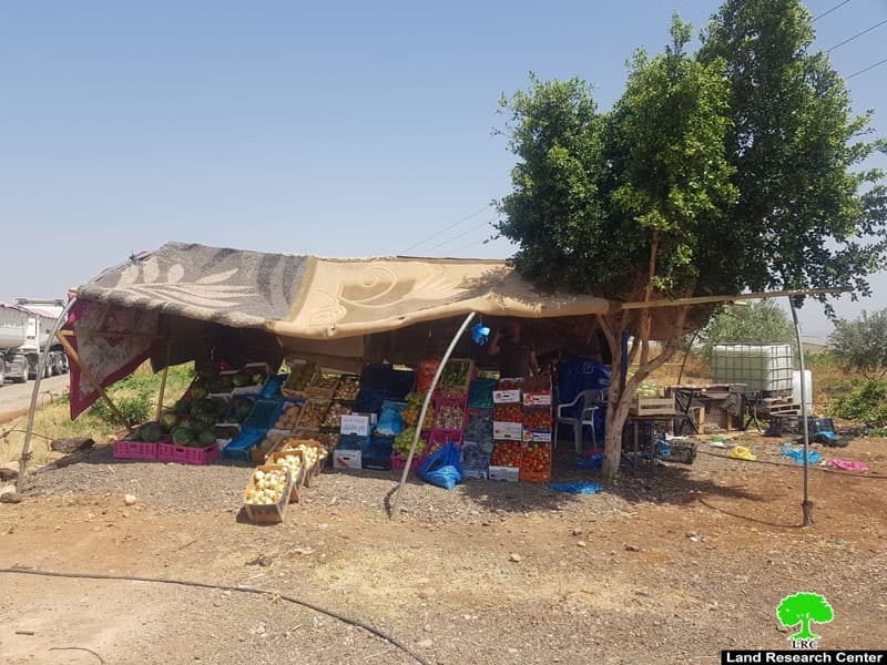 الاحتلال يخطر بإزالة عدد من بسطات الخضار في الأغوار الشمالية
